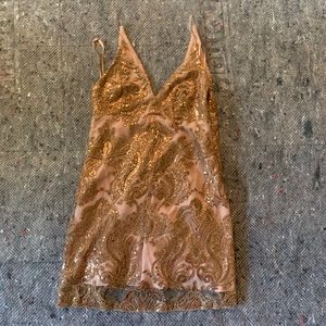 Free People Gold night shimmers dress